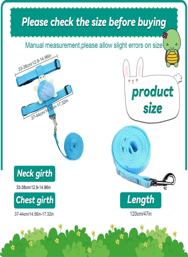 XPAPOV 4 Pcs Adjustable Bunny Rabbit Harness and Leash Set, Small Pet Vest Harness Leash, with Decoration for Bunny Kitten Small Pets - Image 2